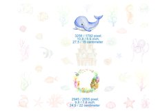 Underwater world, watercolor set of cliparts. Create your ow Product Image 5