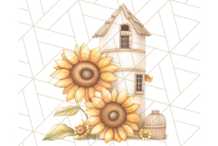 Rustic Sunflower Clipart, Soft Country Farmhouse Florals Png Product Image 3