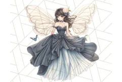 Gothic Fairy & Potion Clipart, Dark Fantasy PNG Printable Product Image 3