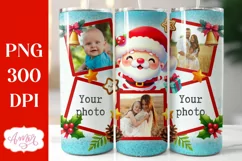 Christmas Photo tumbler wrap for sublimation, santa tumbler Product Image 2