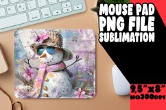 Holiday Snowman Sublimation Mouse Pad - Summer Snow Magic Product Image 1