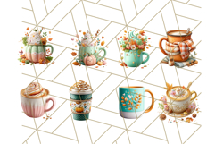 Fall Coffee Cup Clipart PNG, Autumn Mugs, Cozy Drinks Png Product Image 7