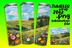 Elegant 3D Summer Tumbler Wrap Design Product Image 1