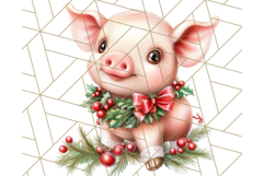 Vintage Christmas Clipart PNG, Cute Animals Holiday Elements Product Image 3