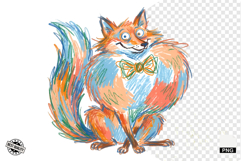 Chaotic Autumn Fox Clipart Product Image 1