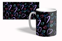 Romantic Hearts Mug Wrap Sublimation Design 15 oz Product Image 3