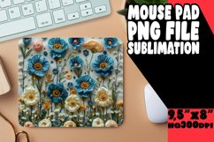 Vivid Blossom Delight: 3D Sublimation Mouse Pad Design Product Image 1