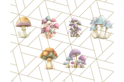 Mushroom Clipart, Realistic Forest Mushrooms PNG Product Image 3