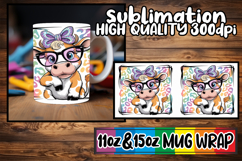Sweet nostalgia 11oz 15oz mug wrap, Cute Cow Product Image 1