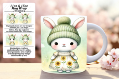 Lovely 15oz Mug Wrap Png Artwork , Cute Animals Product Image 1