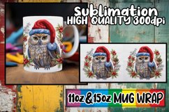 Christmas Owl Embroidered Wrap 11oz 15oz Mug Design Product Image 1