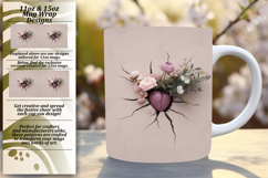 FASHIONABLE PNG for 15oz Mug Wrap , 3D Heart Product Image 1