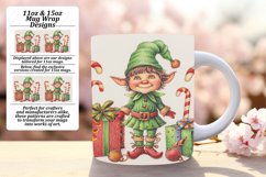 11oz 15oz Mug Wrap - Christmas Watercolor Design Product Image 1