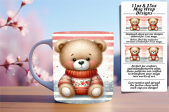 Sophisticated 15oz Mug Wrap Png Design , Teddy Bear Product Image 1