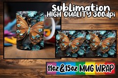 Sparkling Butterfly Wonders: 3D Mug Wrap Sublimation Product Image 1