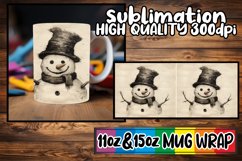 Festive Frosty Snowman Mug Art - Sublimation Fun Product Image 1