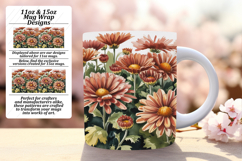 Elegant 11oz Mug Wrap Png Design , Flowers Product Image 1