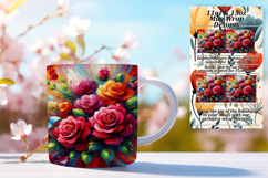 Beautiful 11oz Mug Wrap Png Artwork , Flowers Product Image 1