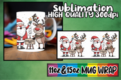 Bright love 11oz 15oz sublimation wrap, Funny Santa Product Image 1