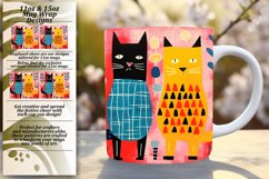 Cat&#039;s Colorful Escapade: Sublimation Mug Design Product Image 1