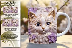 3D Cat Elegance Unveiled: Glossy Mug Wrap Art Product Image 1