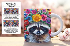 Raccoon &amp; Bloom Mug Wrap for 11oz/15oz Sublimation Product Image 1