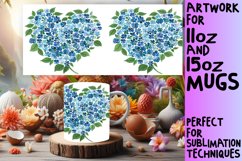 Sublimation Mug Wrap Heart of Flowers Pattern Product Image 1