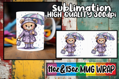 Tender love 11oz 15oz mug wrap, Teddy Bear Product Image 1