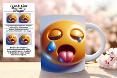 CHIC 11oz PNG Mug Wrap Template , 3D Emoji Product Image 1