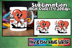 Radiant sunsets 11oz 15oz sublimation wrap, Valenines Heart Product Image 1