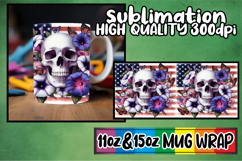 Happy adventures 11oz 15oz sublimation wrap, Skull USA Product Image 1