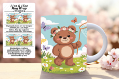 Chic 15oz Mug Wrap Png Template , Cute Bear Product Image 1