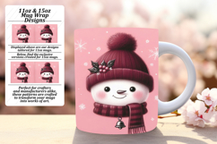 Timeless 15oz Mug Wrap Png Design , Snowman Product Image 1