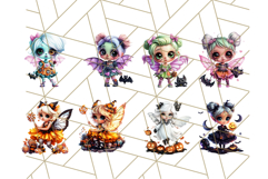 Halloween Fairy Clipart PNG, Cute Chibi Fairy Art Clip Art Product Image 3