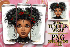 Uplifting Vibes 20oz tumbler wrap, Xmas Girl Product Image 1