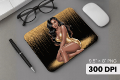 Afro Girl / Woman braided hair Mouse Pad, Black Queen PNG Product Image 1