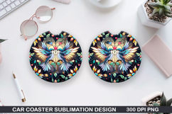 Dove Car Coaster Sublimation, Valentines Coaster PNG Product Image 1