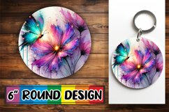 Heartfelt Circle Keychain Sublimation, Butterfly Product Image 1
