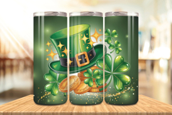 Leprechaun Hat with Gold and Shamrocks Tumbler Wrap PNG Subl Product Image 1