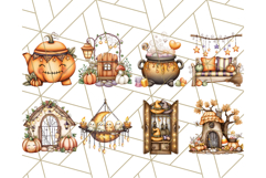 Halloween Fairy House Clipart PNG, Spooky Cottage Art Product Image 7