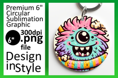 Trendy Circle Design Sublimation Artwork , Monster Product Image 1