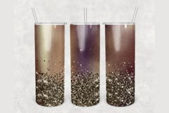 Brown Holographic Faux Glitter 20 oz tumbler sublimation Product Image 1