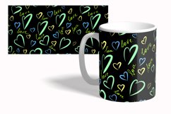 Romantic Hearts Mug Wrap Sublimation Design 15 oz Product Image 4