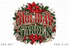 Holiday Garden Christmas Design, Festive Poinsettia Greenery Product Image 3