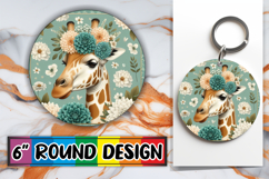 Playful Circle Car Coaster Sublimation, Giraffe Product Image 1