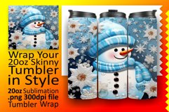 3D Snowman Christmas Cheer: Holiday Tumbler Wrap Product Image 1