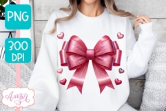 Pink Glitter Coquette Bow PNG sublimation Product Image 2
