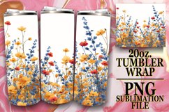Elegant Meadow of Flowers Tumbler Design Sublimation Product Image 1