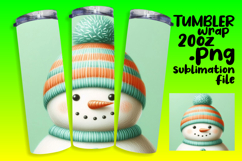 VIBRANT 20oz PNG Tumbler Wrap , Snowman Product Image 1