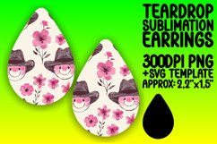 Smiling Smile Pattern Teardrop Earring Sublimation Product Image 1